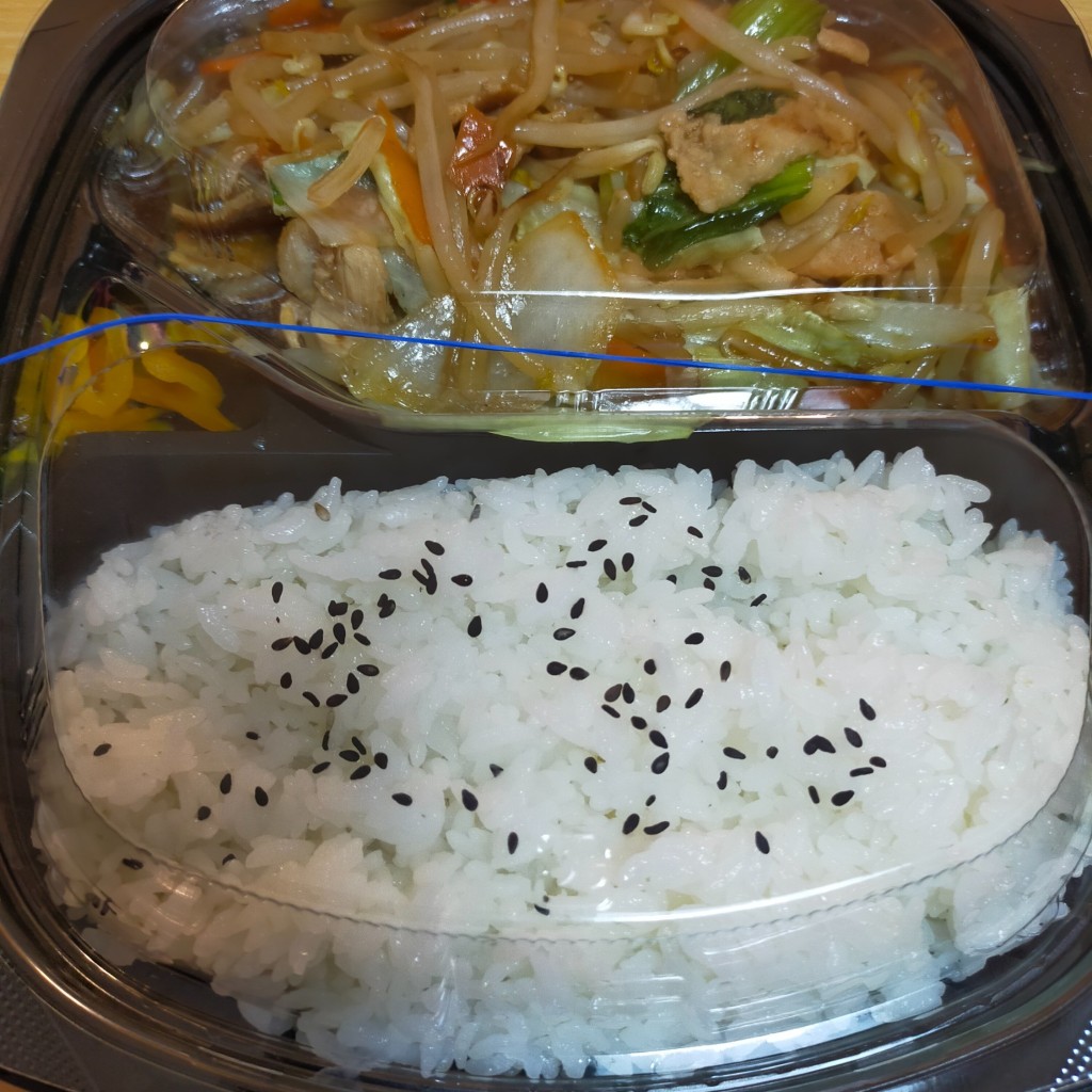 ユーザーが投稿した野菜炒め弁当 (醤油)の写真 - 実際訪問したユーザーが直接撮影して投稿した中板橋弁当 / おにぎりオリジン弁当 中板橋店の写真