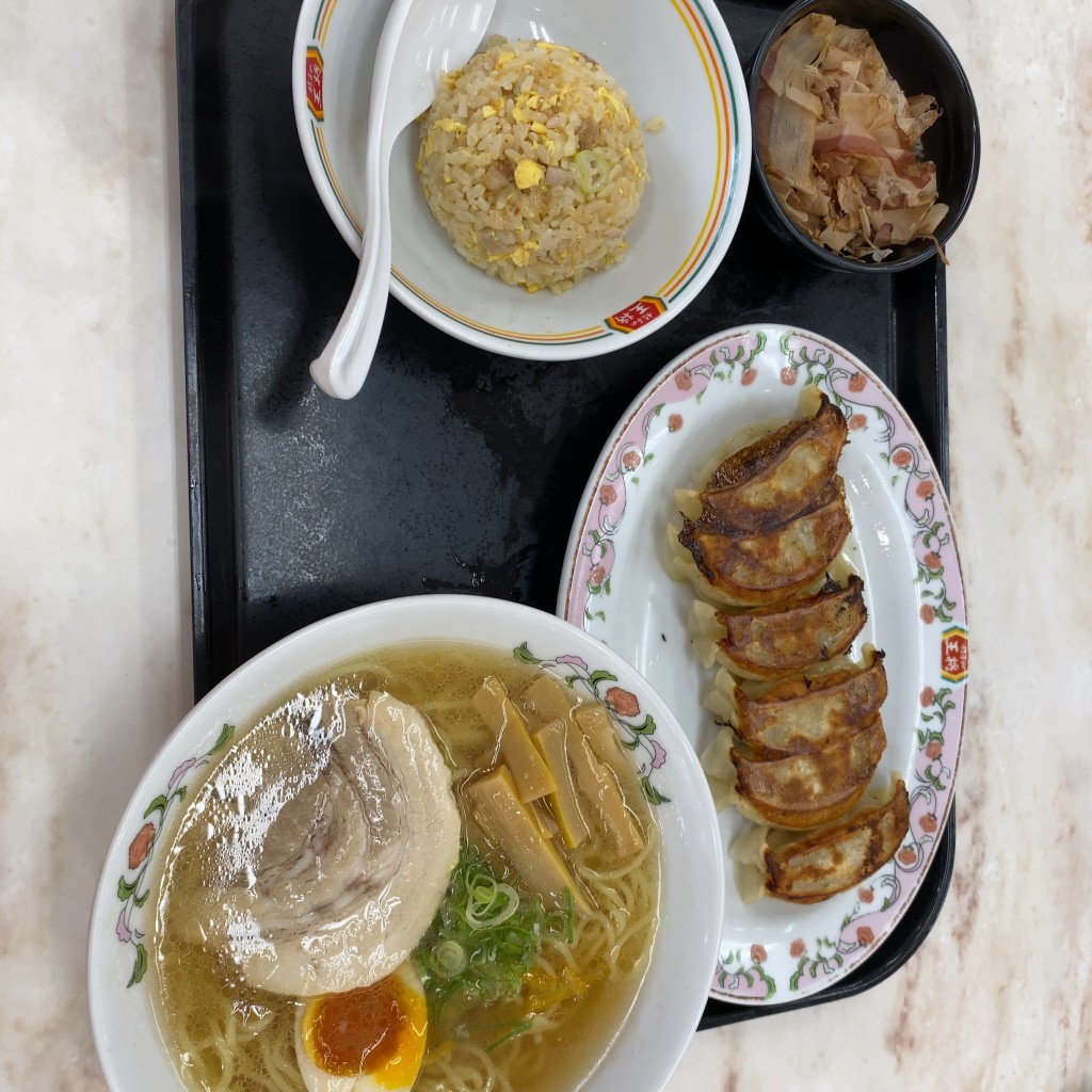 ユーザーが投稿した日本ラーメンセットの写真 - 実際訪問したユーザーが直接撮影して投稿した浜町餃子餃子の王将 ビビット南船橋店の写真