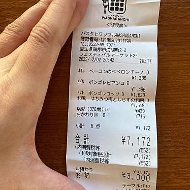 パスタとワッフル WASHAGANCHIラグーナ店のundefinedに実際訪問訪問したユーザーunknownさんが新しく投稿した新着口コミの写真