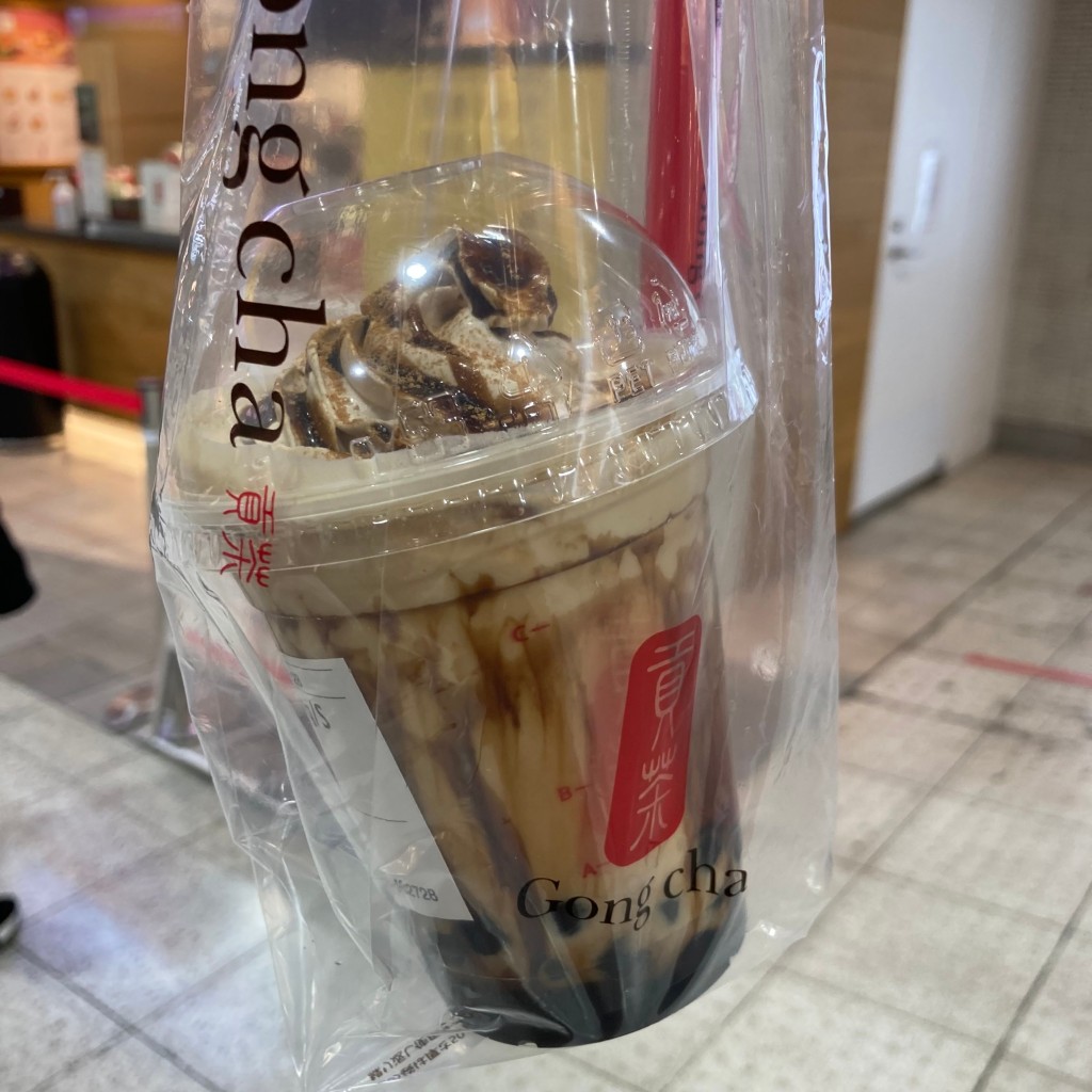 ユーザーが投稿した黒糖キナコ ウーロンティーの写真 - 実際訪問したユーザーが直接撮影して投稿した上野タピオカゴンチャ エキュート上野店の写真