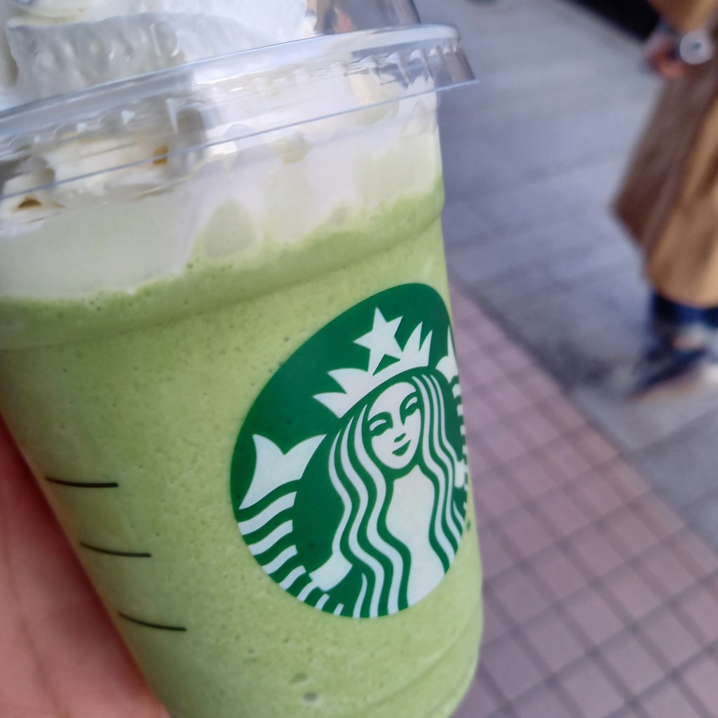 ユーザーが投稿した抹茶クリームフラペチーノの写真 - 実際訪問したユーザーが直接撮影して投稿した元町カフェスターバックスコーヒー 横浜元町店の写真