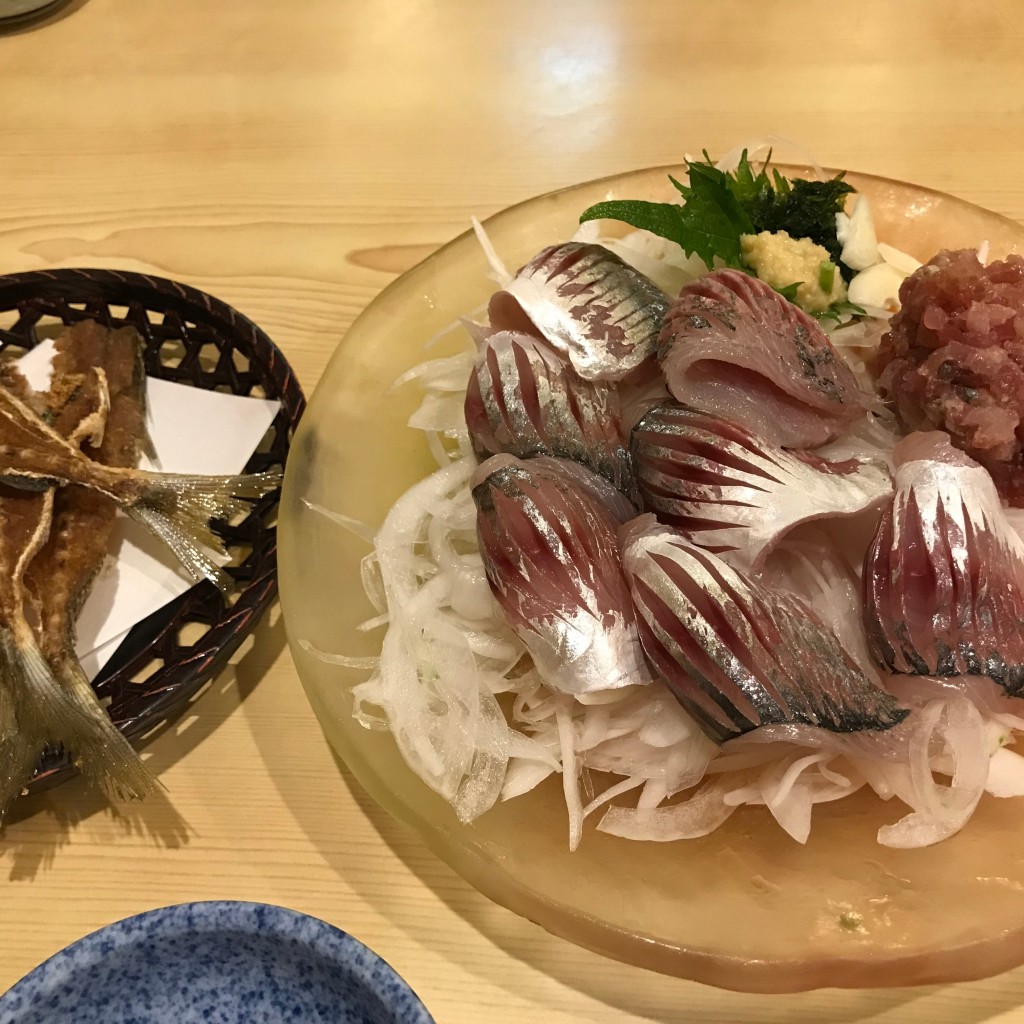 ユーザーが投稿した真アジ刺身の写真 - 実際訪問したユーザーが直接撮影して投稿した御前崎魚介 / 海鮮料理海鮮料理 みはるの写真