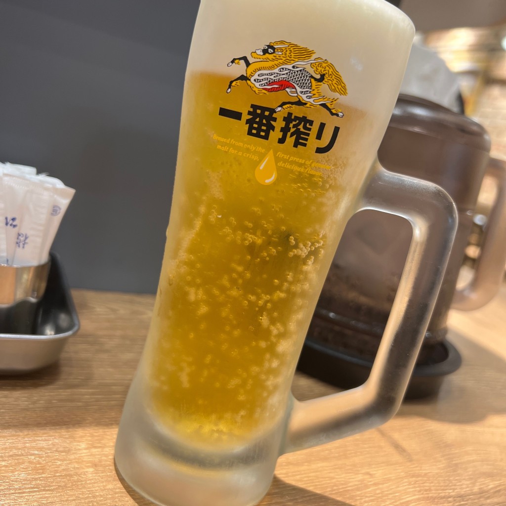 ユーザーが投稿したビールの写真 - 実際訪問したユーザーが直接撮影して投稿した下臼井担々麺博多担々麺 有吉商店 福岡空港店の写真