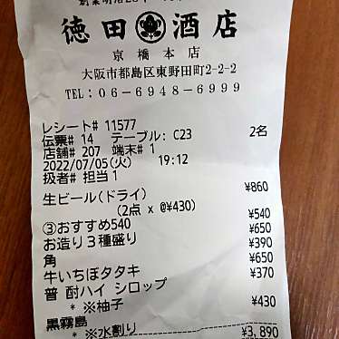 大衆飲み処 徳田酒店のundefinedに実際訪問訪問したユーザーunknownさんが新しく投稿した新着口コミの写真