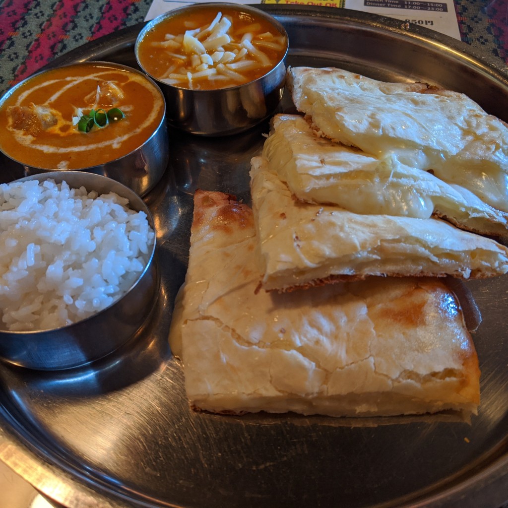 ユーザーが投稿したチーズナンセットの写真 - 実際訪問したユーザーが直接撮影して投稿した小川町インド料理インド村の写真