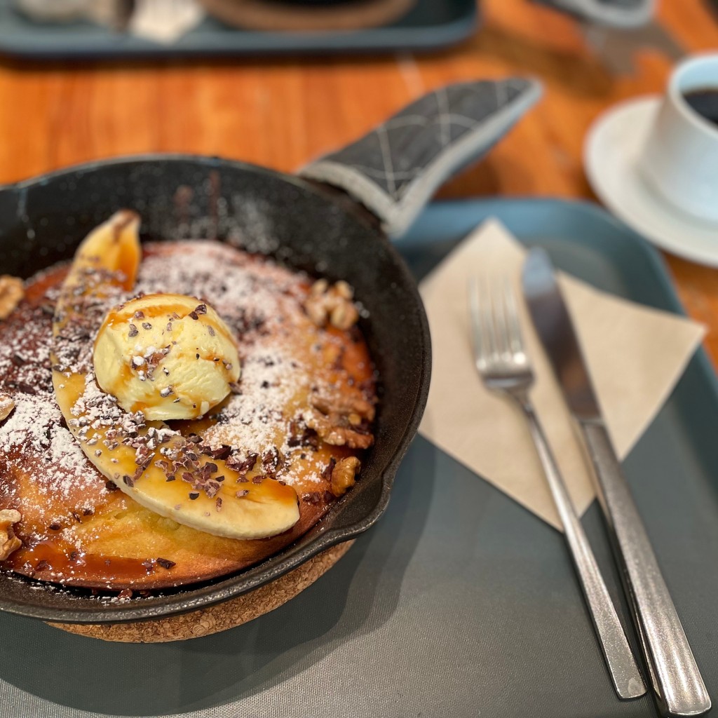 ユーザーが投稿したキャラメルバナナナッツホットケーキの写真 - 実際訪問したユーザーが直接撮影して投稿した堀川町カフェROSIES CAFE ラゾーナ川崎店の写真