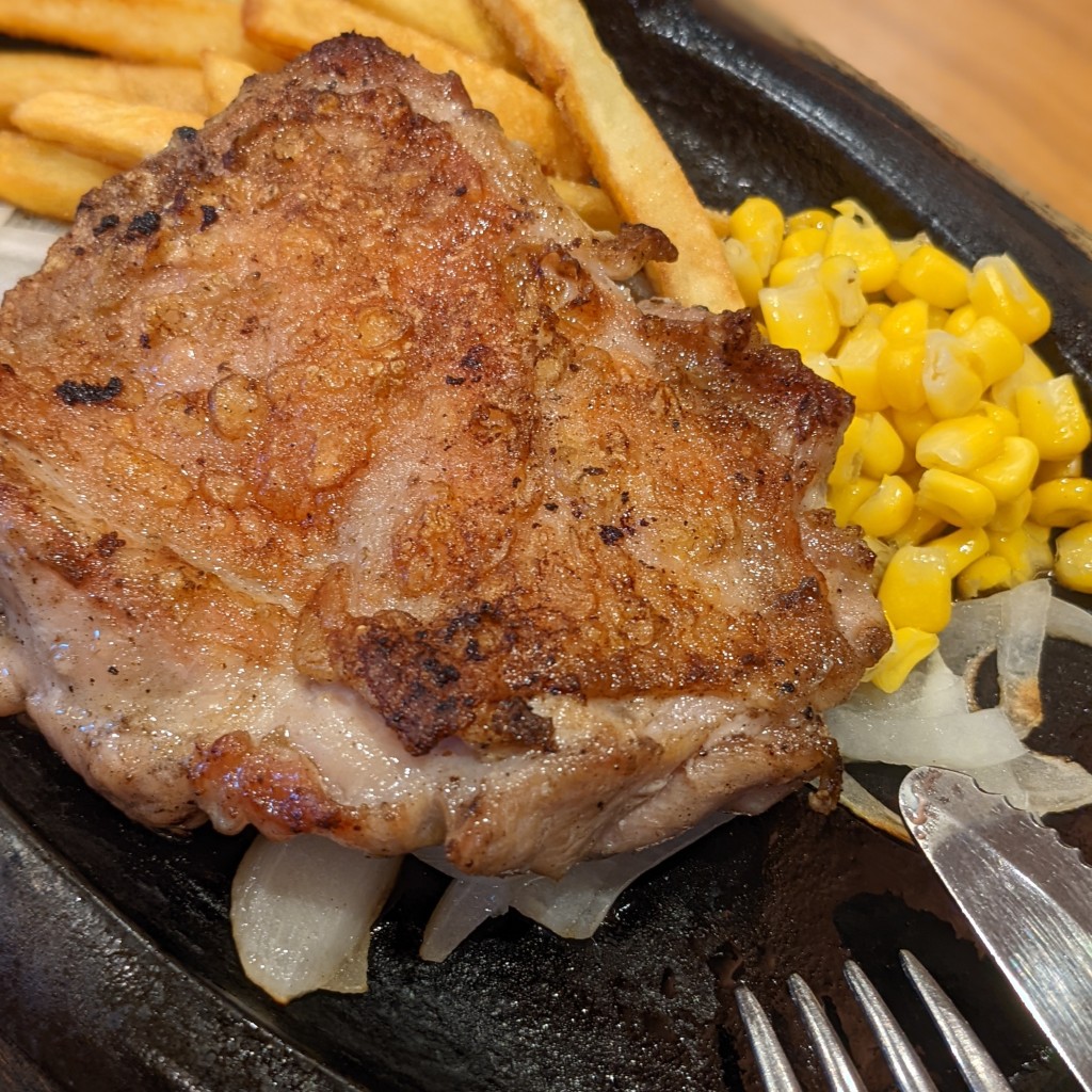 ユーザーが投稿した炭焼きチキンステーキLunchの写真 - 実際訪問したユーザーが直接撮影して投稿した畑江通ステーキブロンコビリー 岩塚店の写真