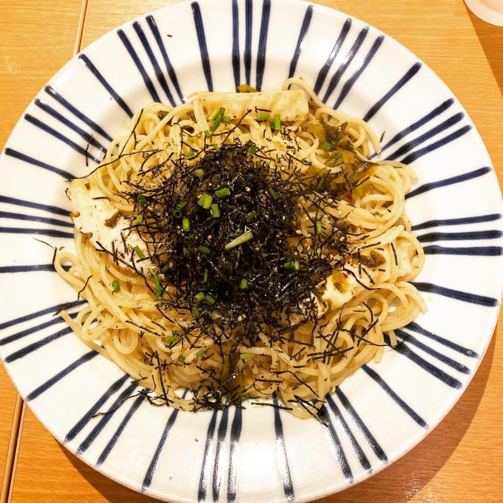 ユーザーが投稿した高菜パスタの写真 - 実際訪問したユーザーが直接撮影して投稿した松原町イタリアンぎをん椿庵 ekie広島店の写真