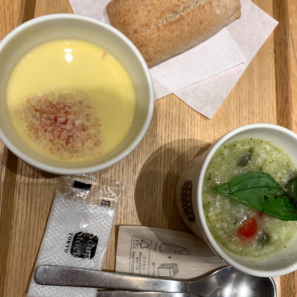 ユーザーが投稿したとうもろこしとさつま芋のスープ(温) Sの写真 - 実際訪問したユーザーが直接撮影して投稿した堀川町洋食スープストックトーキョー ラゾーナ川崎店の写真