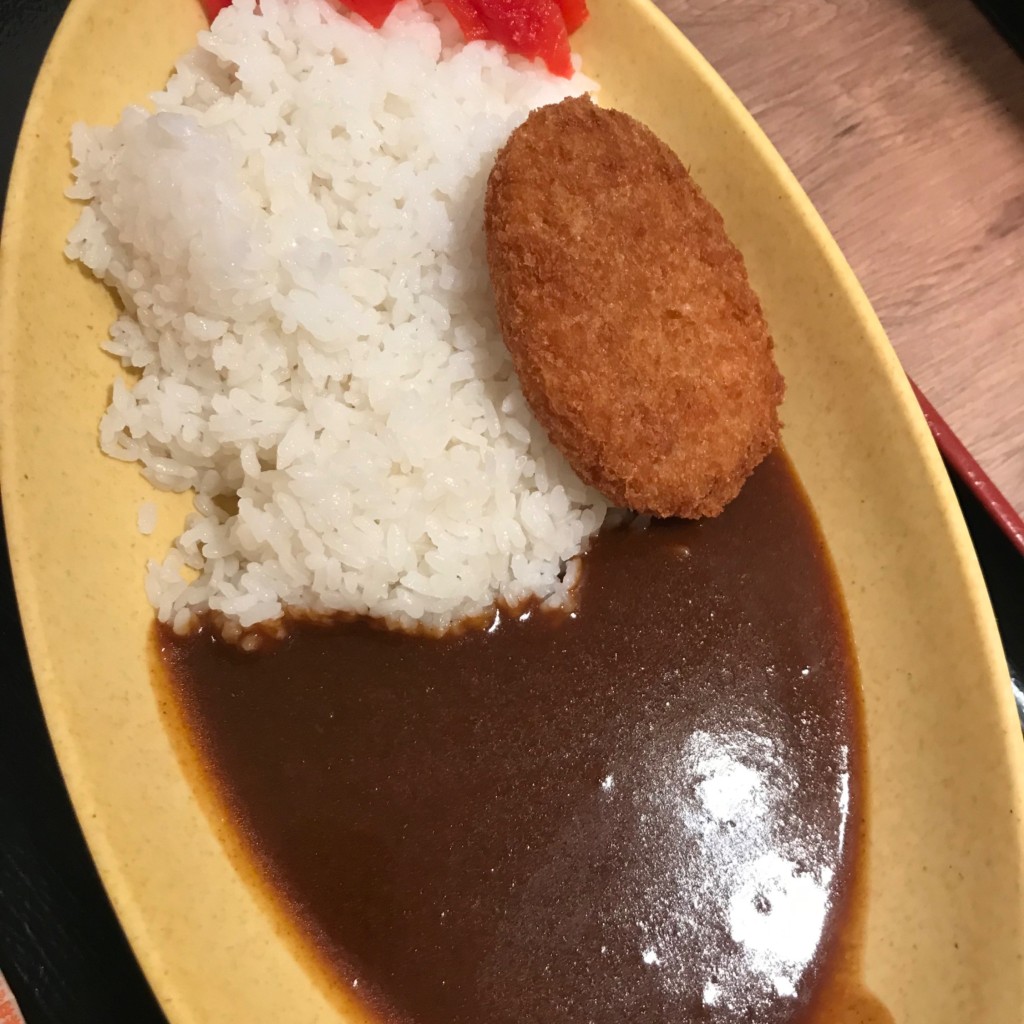 ユーザーが投稿したコロッケカレーの写真 - 実際訪問したユーザーが直接撮影して投稿した梅田お弁当玉子丸 阪神百貨店の写真