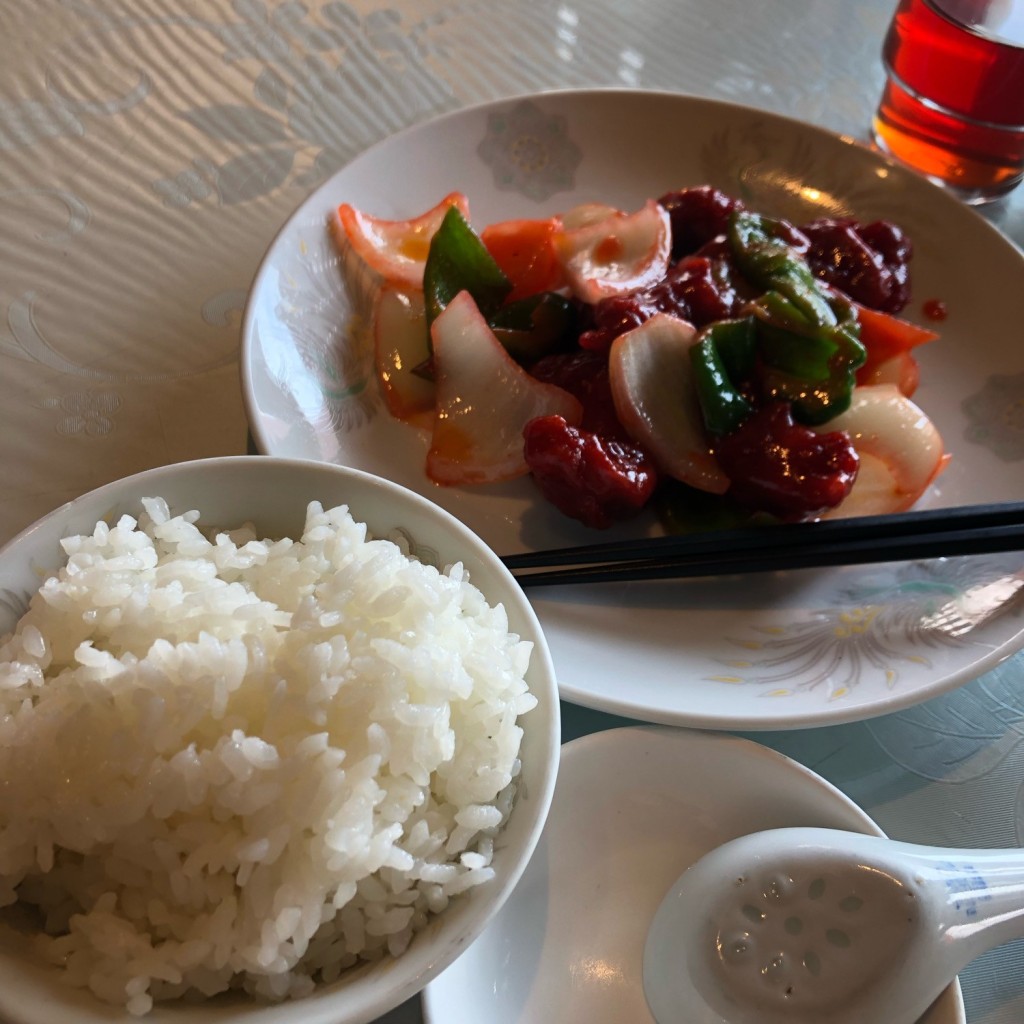 ユーザーが投稿した酢豚平日ランチの写真 - 実際訪問したユーザーが直接撮影して投稿した大山中華料理孔雀樓の写真