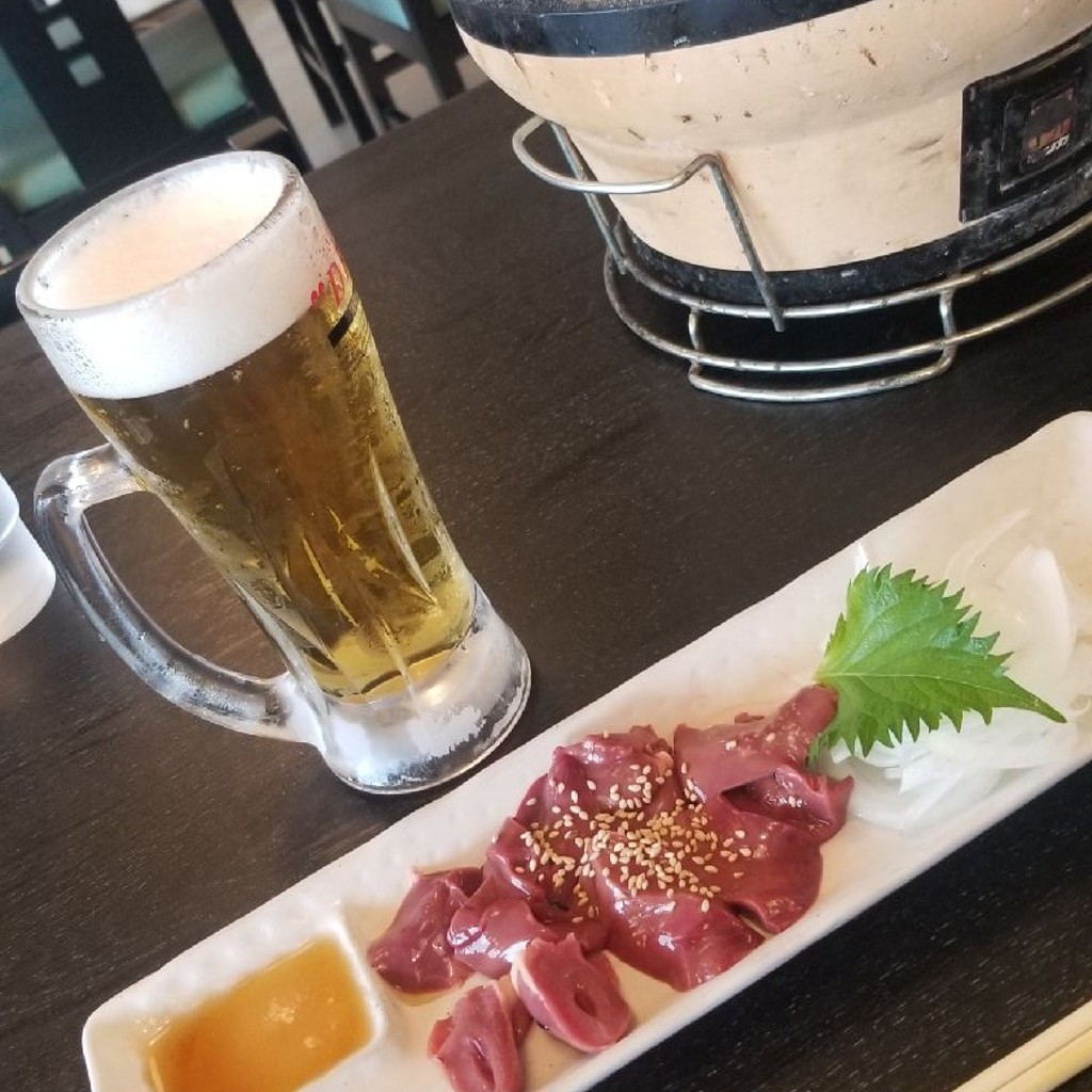 ユーザーが投稿した鶏レバーの刺身の写真 - 実際訪問したユーザーが直接撮影して投稿した津賀町定食屋わかKARAさつき温泉店の写真