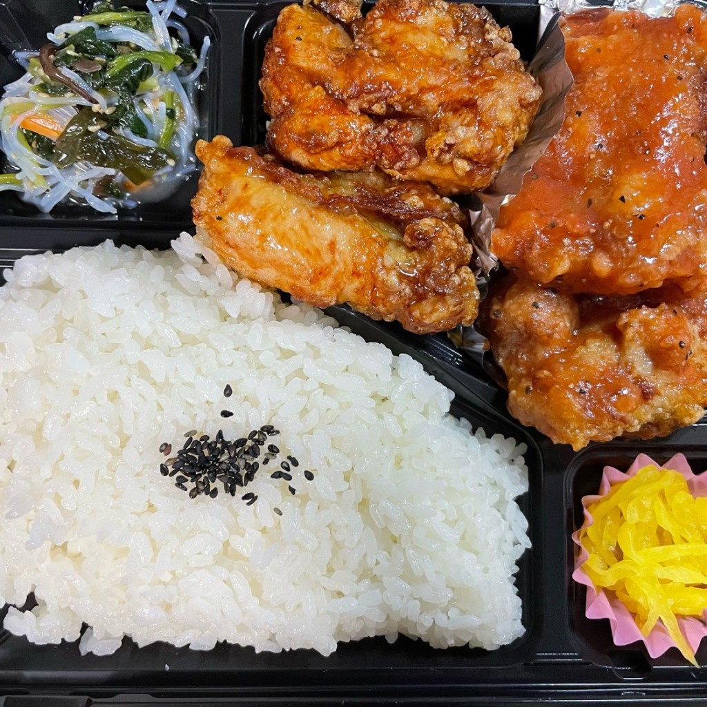 ユーザーが投稿したあいもり弁当 甘ダレ限定の写真 - 実際訪問したユーザーが直接撮影して投稿した西町からあげ鶏からあげ専門店 おおまえ屋の写真