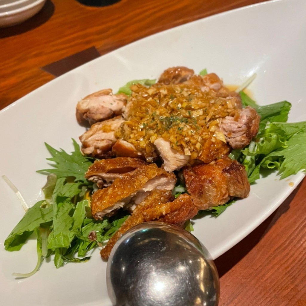 ユーザーが投稿した若鶏のパリパリ揚げ香味ソース(油淋鶏)の写真 - 実際訪問したユーザーが直接撮影して投稿した広崎中華料理ドラゴンキッチン益城本店の写真