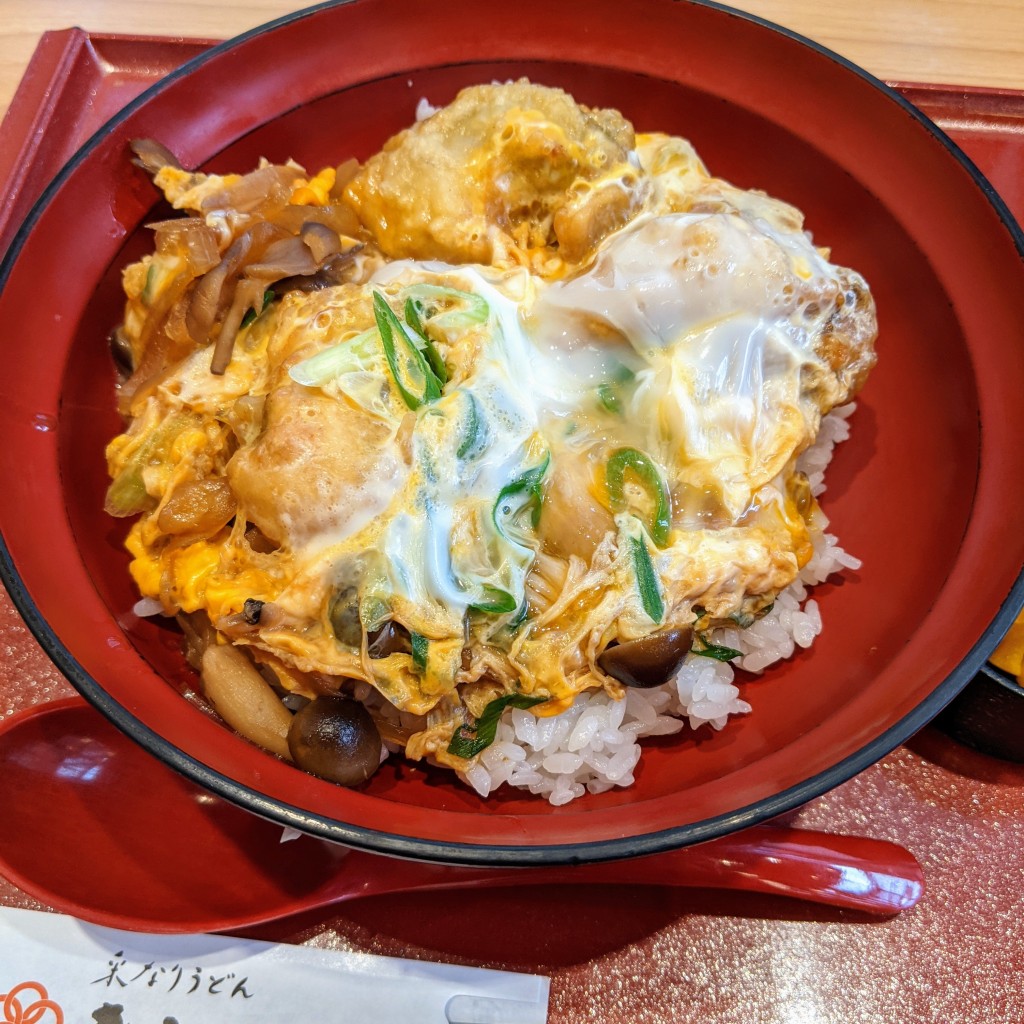 ユーザーが投稿した牡蠣と茸の天玉丼の写真 - 実際訪問したユーザーが直接撮影して投稿した加古川町寺家町うどん釆なりうどん きらく 加古川店の写真