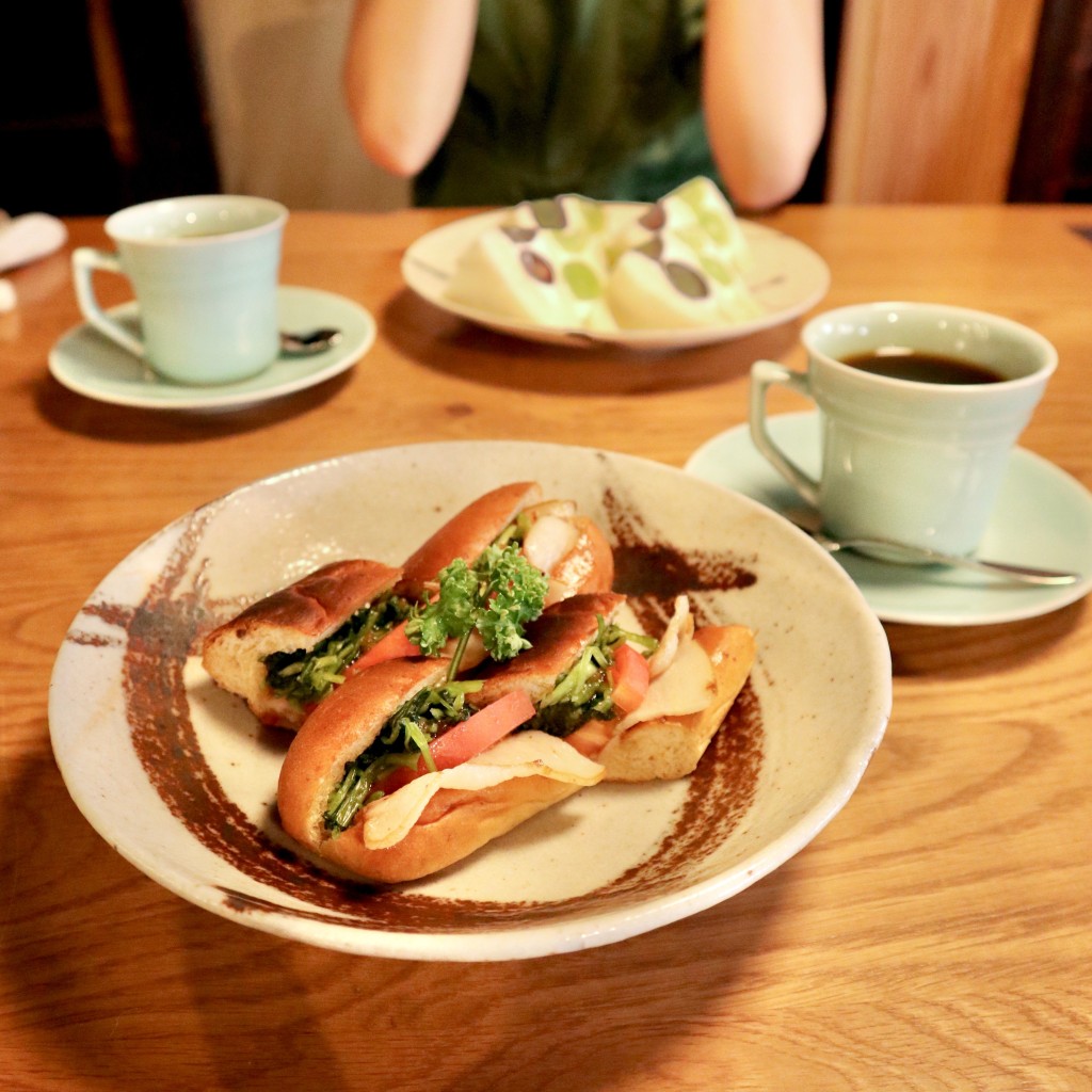 ユーザーが投稿したベーコンみぶ菜サンドの写真 - 実際訪問したユーザーが直接撮影して投稿した鐘鋳町カフェ市川屋珈琲の写真