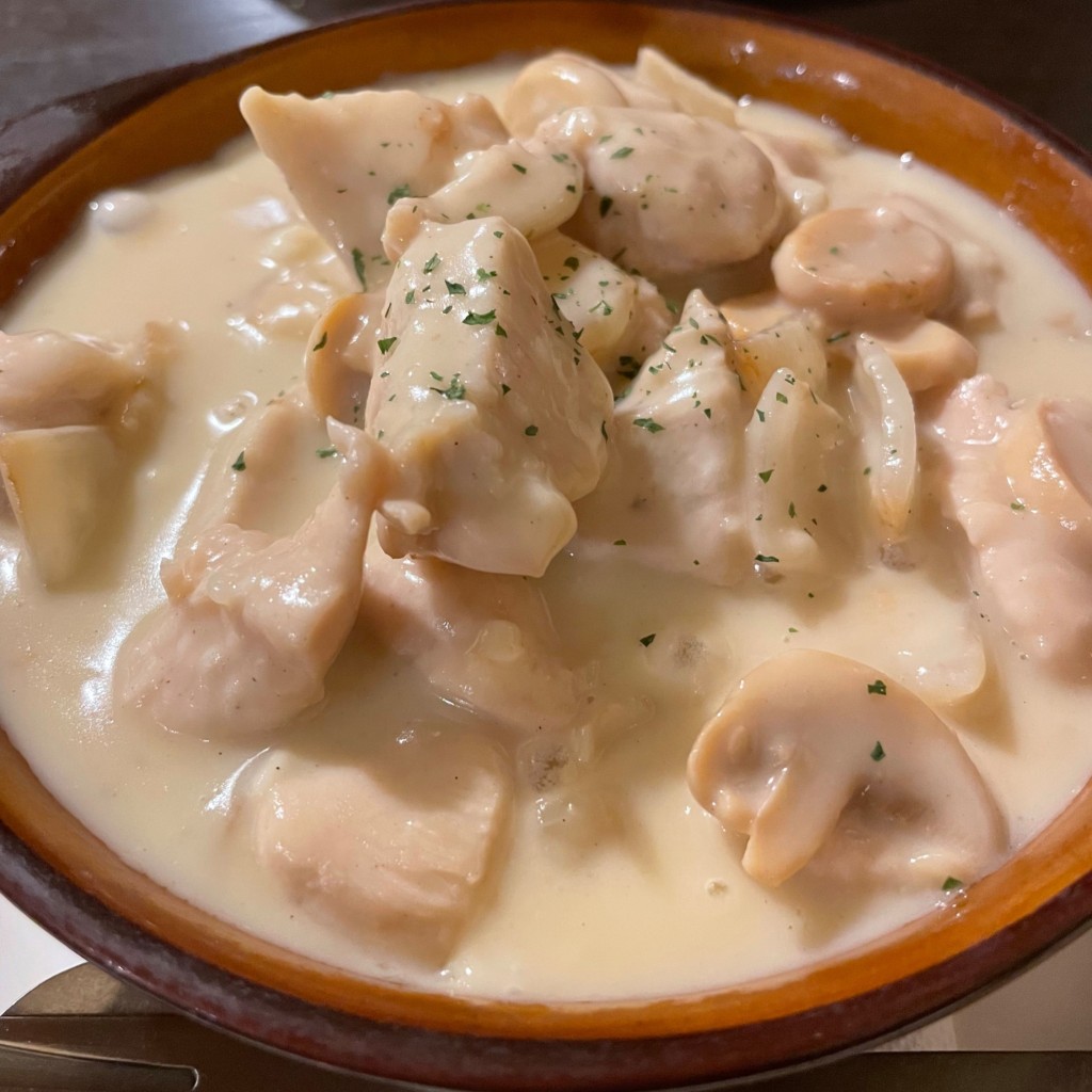 ユーザーが投稿したチキンのクリーム煮の写真 - 実際訪問したユーザーが直接撮影して投稿した西大寺国見町洋食ミュンヘン Restaurantの写真
