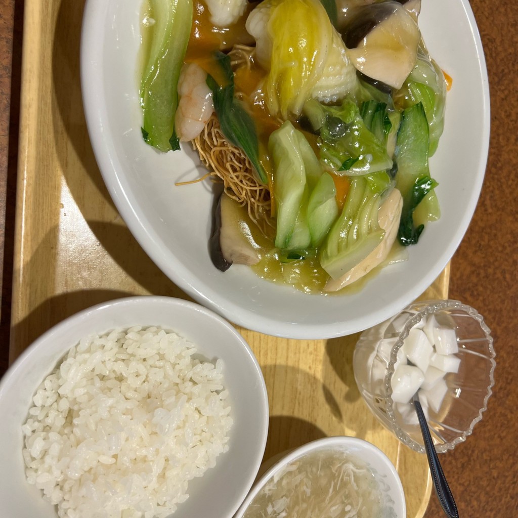 ユーザーが投稿した揚げそばセットの写真 - 実際訪問したユーザーが直接撮影して投稿した栄町通中華料理福龍菜館の写真