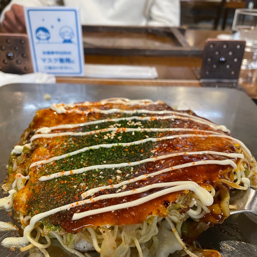 ユーザーが投稿した蕎麦肉玉お好み焼きの写真 - 実際訪問したユーザーが直接撮影して投稿した沼田町大字伴お好み焼きお好み焼柳川の写真