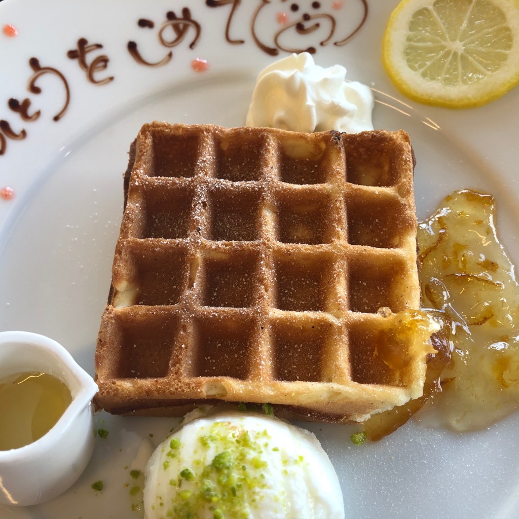 ユーザーが投稿したゆずワッフルの写真 - 実際訪問したユーザーが直接撮影して投稿した北飯岡カフェSoRa cafe feat.waffle cafe Signの写真
