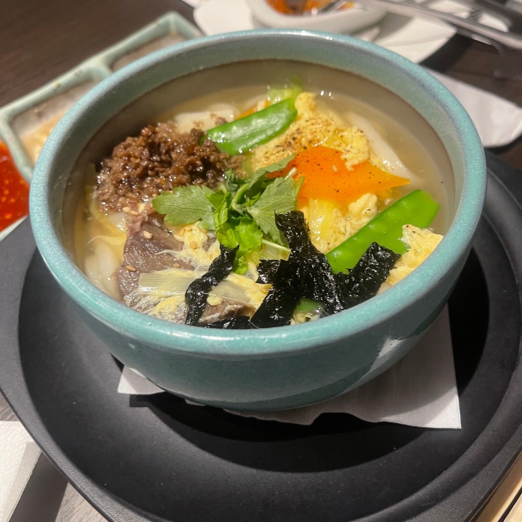 ユーザーが投稿した野菜と玉子のうどん(小)の写真 - 実際訪問したユーザーが直接撮影して投稿した西新宿焼肉叙々苑 新宿小田急ハルク店の写真