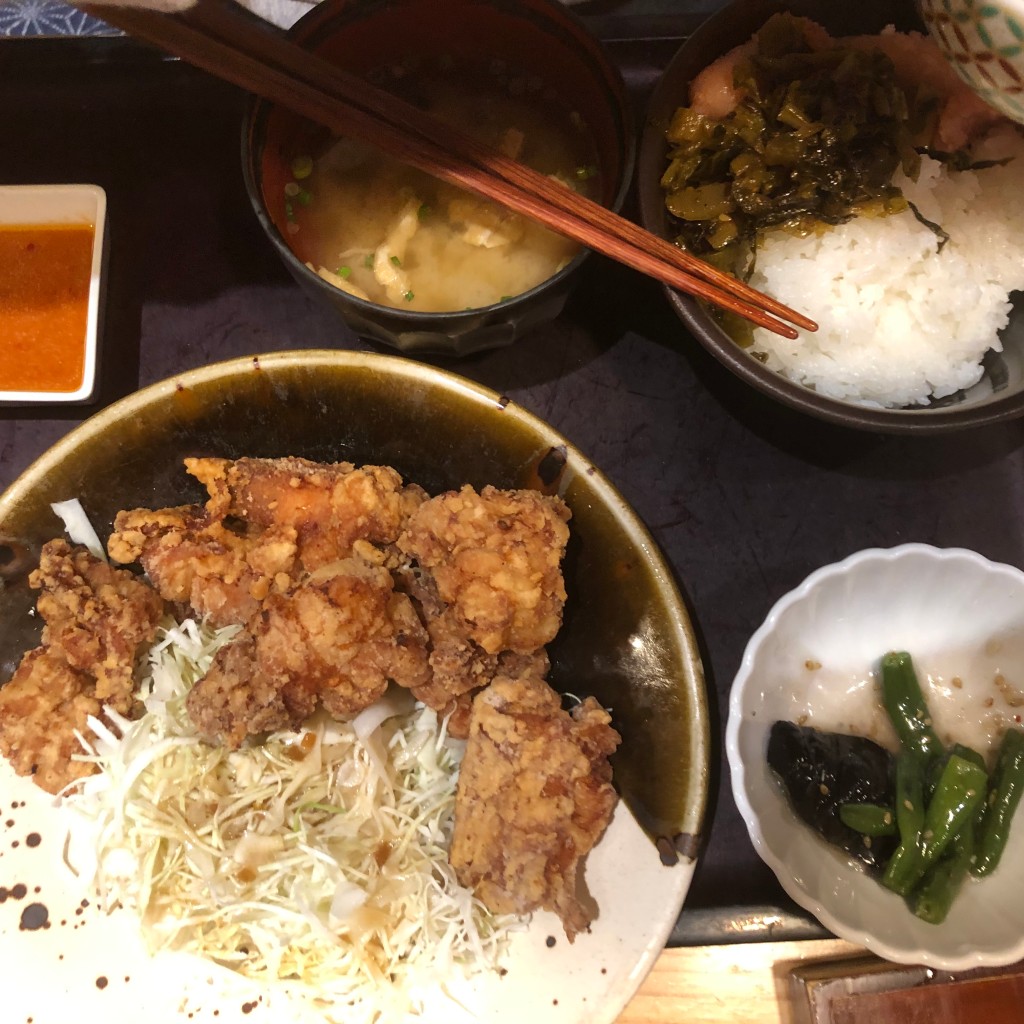ユーザーが投稿した鶏唐揚明太風味の写真 - 実際訪問したユーザーが直接撮影して投稿した砂子もつ鍋博多もつ鍋やまや ウィング川崎店の写真