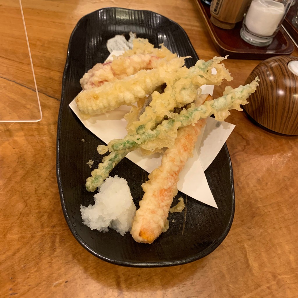 ユーザーが投稿した小さい野菜の天ぷらの写真 - 実際訪問したユーザーが直接撮影して投稿した国分南そば国分寺そばの写真