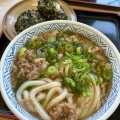 肉うどん - 実際訪問したユーザーが直接撮影して投稿した東深川うどんどんどん 長門南口店の写真のメニュー情報