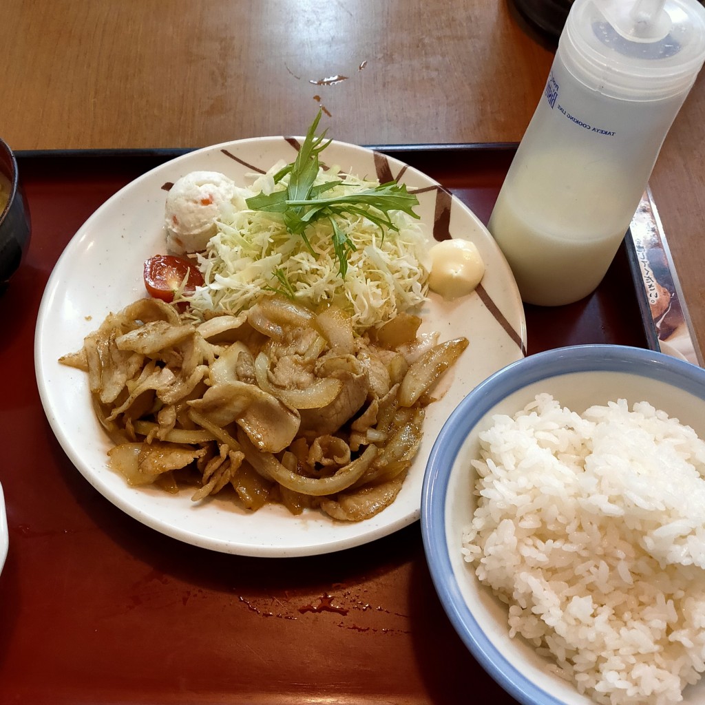 ユーザーが投稿した生姜焼き定食の写真 - 実際訪問したユーザーが直接撮影して投稿した大間木うどん山田うどん食堂 大間木店の写真