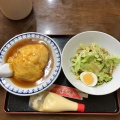 天津飯+小冷麺 - 実際訪問したユーザーが直接撮影して投稿した清中華料理中華飯店龍の写真のメニュー情報