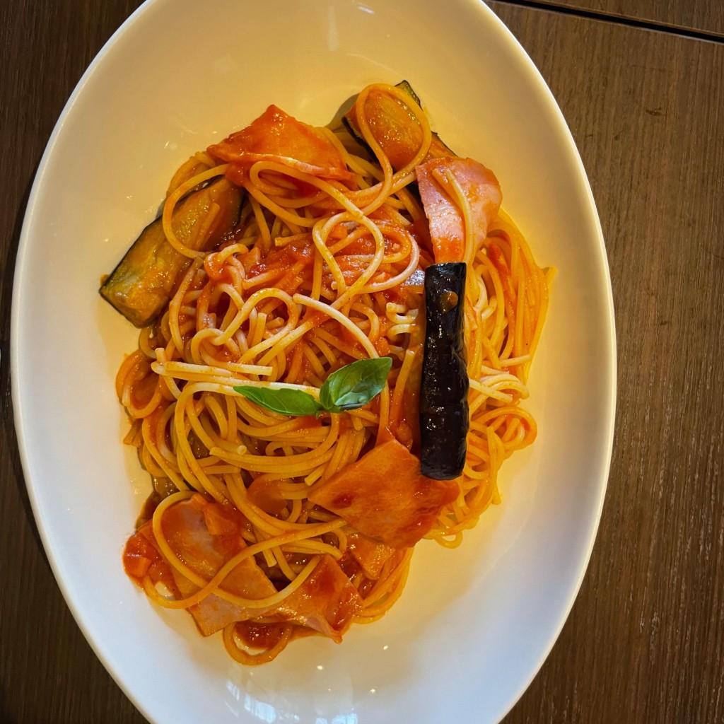 ユーザーが投稿した茄子とベーコンのスパゲティの写真 - 実際訪問したユーザーが直接撮影して投稿した金町カフェプロント 京成金町駅店の写真