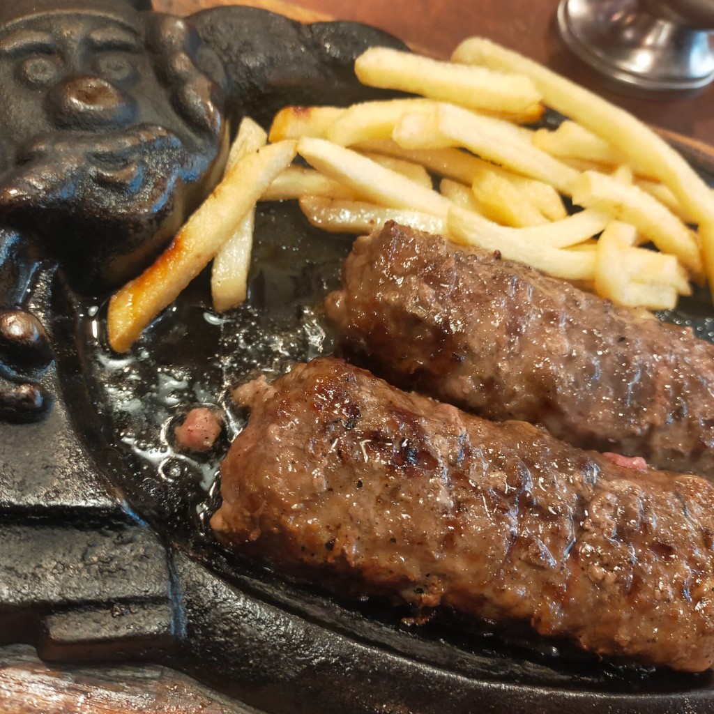 ユーザーが投稿したブロンコおじさんのこだわり炭焼きがんこハンバーグ＆炭焼き極選リブロースステーキの写真 - 実際訪問したユーザーが直接撮影して投稿した高蔵寺町ステーキブロンコビリー 春日井高蔵寺店の写真