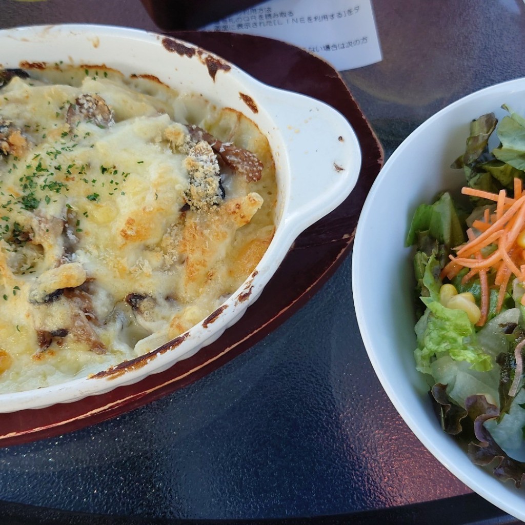 ユーザーが投稿した茸チーズグラタンの写真 - 実際訪問したユーザーが直接撮影して投稿した桜山ハンバーガーなぎさ橋珈琲 逗子店の写真