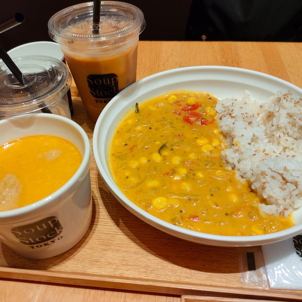 ユーザーが投稿したSPカレーとスープのセットの写真 - 実際訪問したユーザーが直接撮影して投稿した堀川町洋食スープストックトーキョー ラゾーナ川崎店の写真