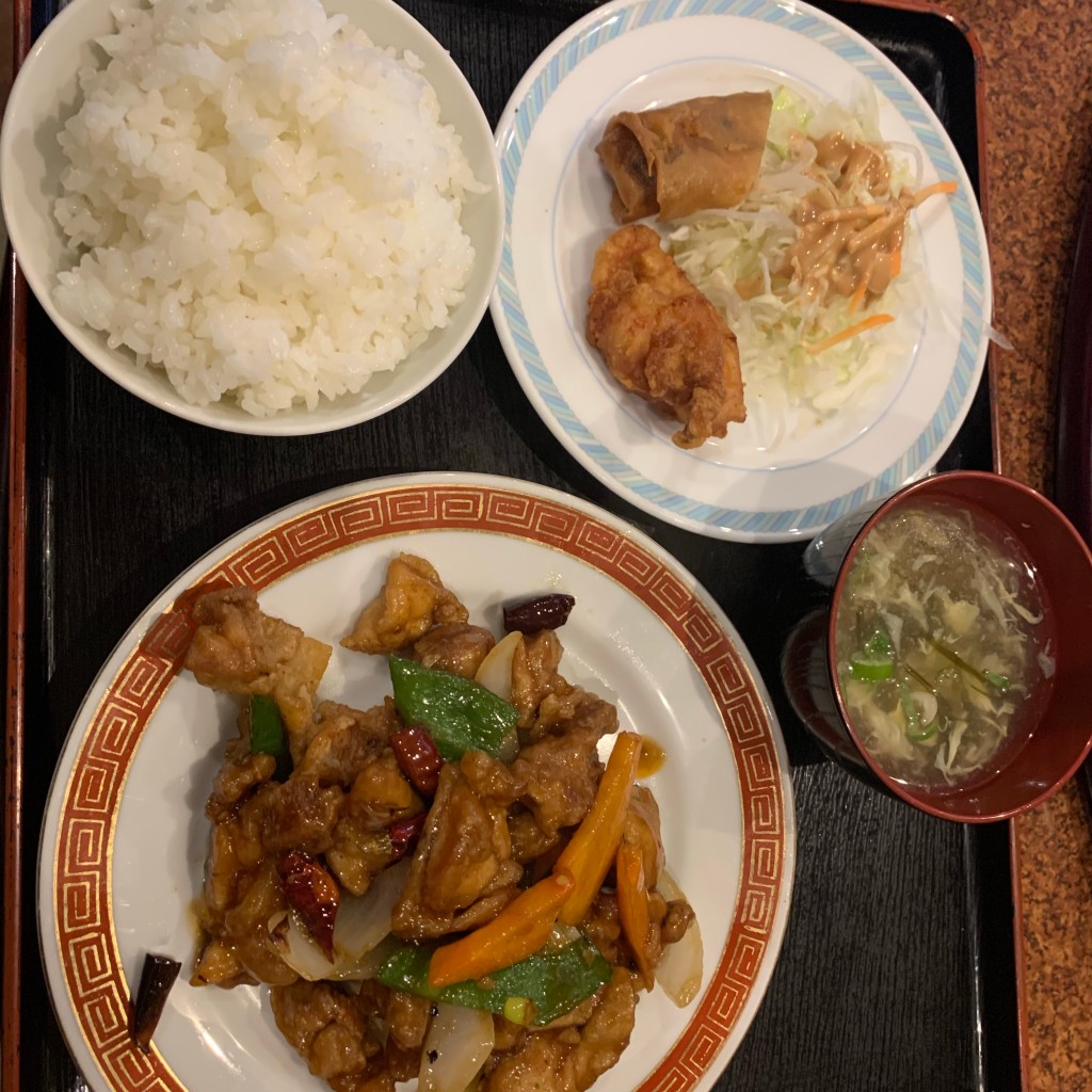 ユーザーが投稿した鶏肉のピリ辛炒めの写真 - 実際訪問したユーザーが直接撮影して投稿した墨染町中華料理福圓の写真
