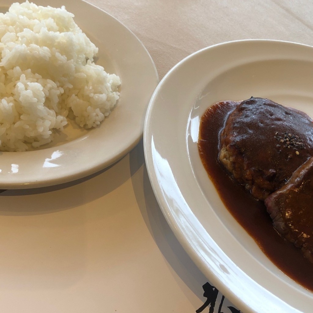 ユーザーが投稿したLunchステーキ&ハンバーグの写真 - 実際訪問したユーザーが直接撮影して投稿した大路西洋料理近江スエヒロ本店の写真