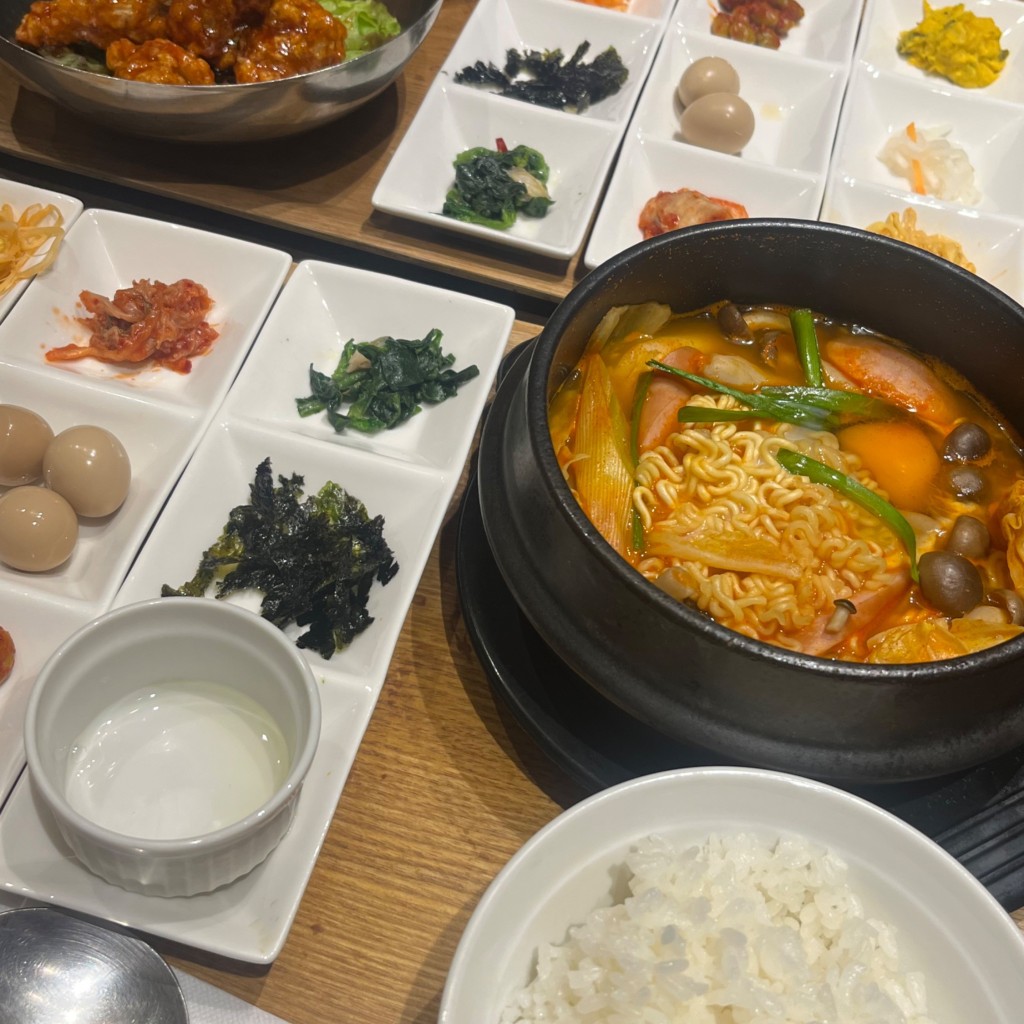 ユーザーが投稿したプデチゲセットの写真 - 実際訪問したユーザーが直接撮影して投稿した若宮町韓国料理コリアンキッチン プチマンの写真