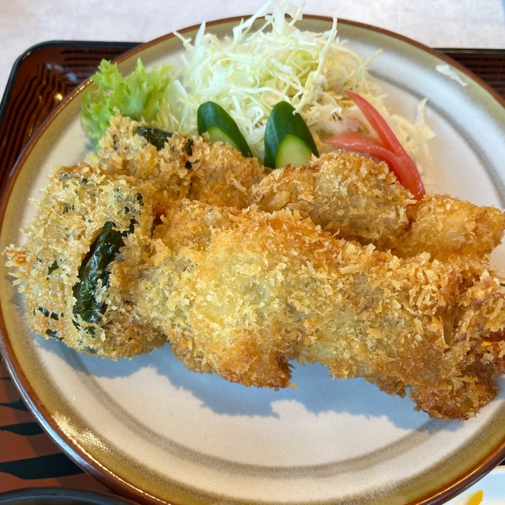 ユーザーが投稿した串かつ定食の写真 - 実際訪問したユーザーが直接撮影して投稿した鋳銭司和食 / 日本料理長沢ガーデン レストランの写真