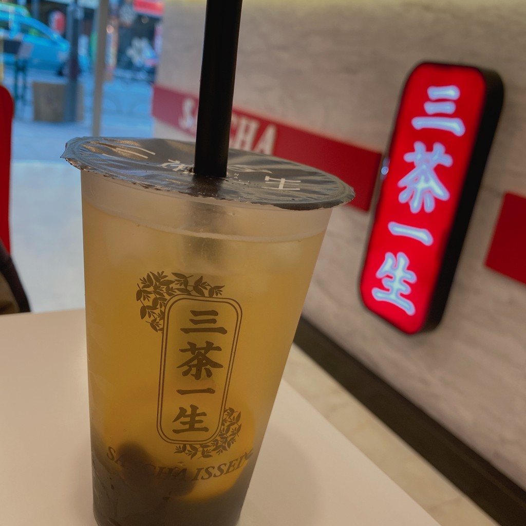 ユーザーが投稿したレモン緑茶タピオカティーの写真 - 実際訪問したユーザーが直接撮影して投稿した高田馬場タピオカ三茶一生の写真