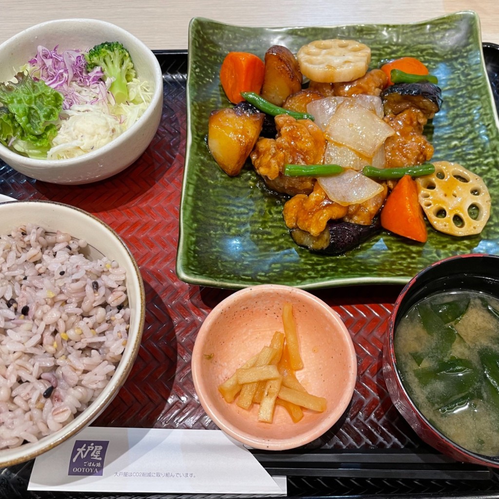 ユーザーが投稿した[定食]鶏と野菜の黒酢あんの写真 - 実際訪問したユーザーが直接撮影して投稿したりんくう往来南定食屋大戸屋 りんくうシークル店の写真