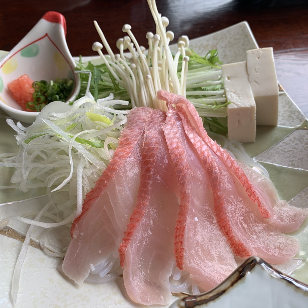 ユーザーが投稿した金目鯛しゃぶしゃぶ膳の写真 - 実際訪問したユーザーが直接撮影して投稿した稲取魚介 / 海鮮料理網元料理 徳造丸 本店の写真