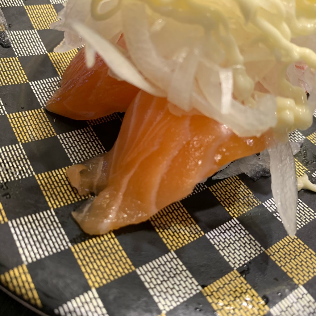 ユーザーが投稿した鬼マヨサーモンの写真 - 実際訪問したユーザーが直接撮影して投稿した加里屋中洲回転寿司廻鮮寿し たいの鯛 赤穂店の写真