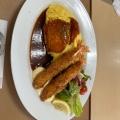 オムライス&海老フライ - 実際訪問したユーザーが直接撮影して投稿した柴島定食屋レストランロイヤルの写真のメニュー情報