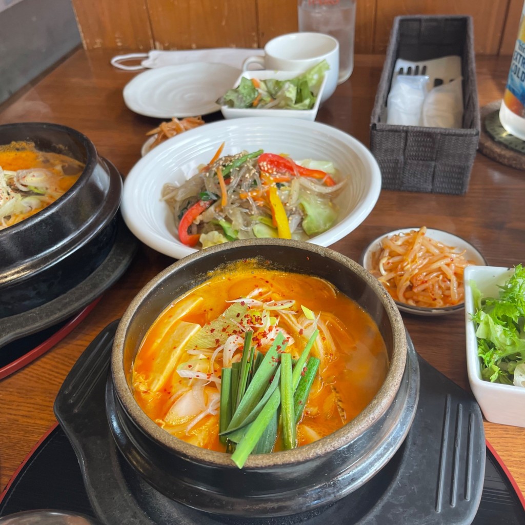 ユーザーが投稿したユッケジャン定食の写真 - 実際訪問したユーザーが直接撮影して投稿した中央韓国料理韓国料理ソウルオモニの写真