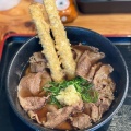 肉うどんそば - 実際訪問したユーザーが直接撮影して投稿した蓼池うどん肉うどん ふみわの写真のメニュー情報