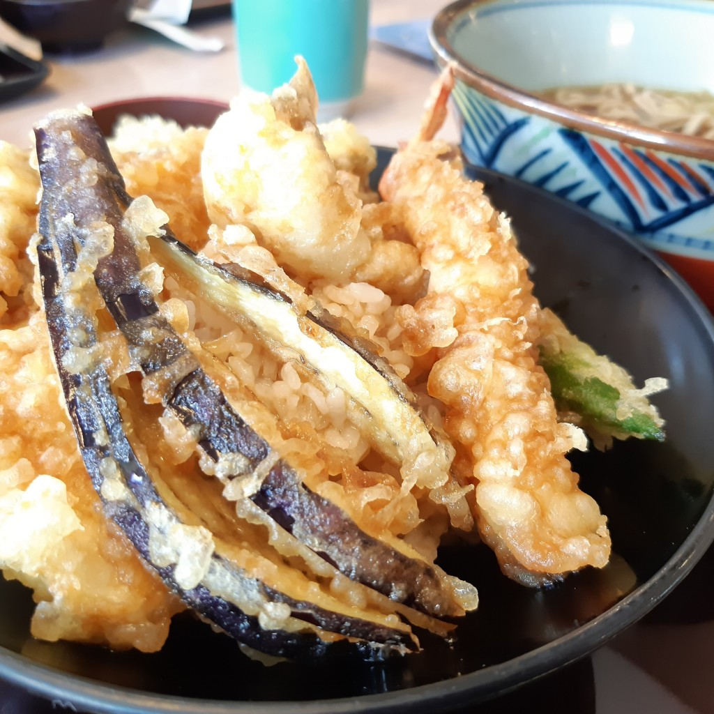 ユーザーが投稿したランチセット(天丼・そば)の写真 - 実際訪問したユーザーが直接撮影して投稿した栗原和食 / 日本料理北海道生まれ 和食処とんでん 新座店の写真