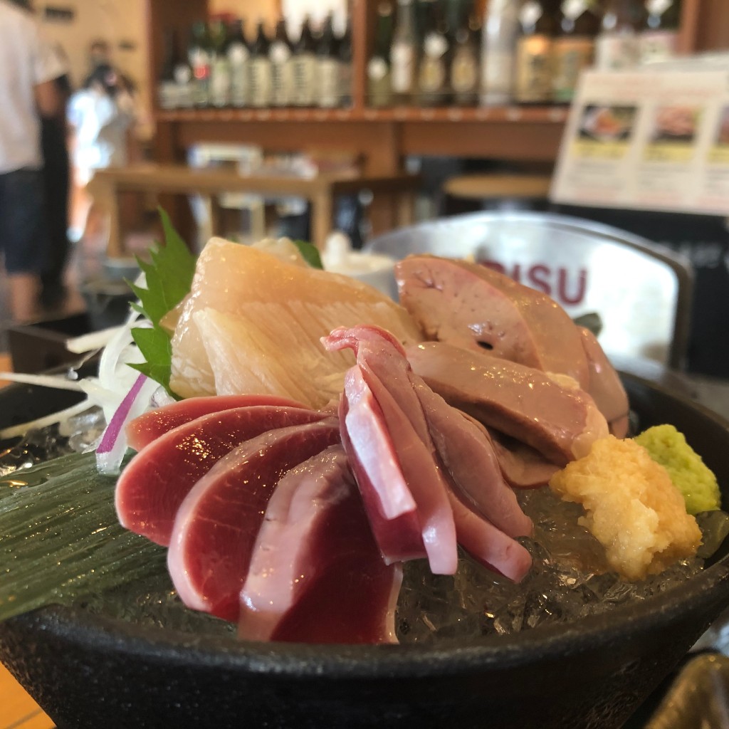 ユーザーが投稿した鶏刺身定食の写真 - 実際訪問したユーザーが直接撮影して投稿した上川東鶏料理ぼっけもんの写真