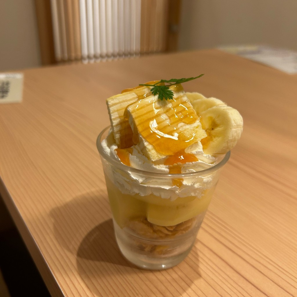 ユーザーが投稿したキャラメルバナナパフの写真 - 実際訪問したユーザーが直接撮影して投稿した下須頃和食 / 日本料理いっさく 燕三条店の写真