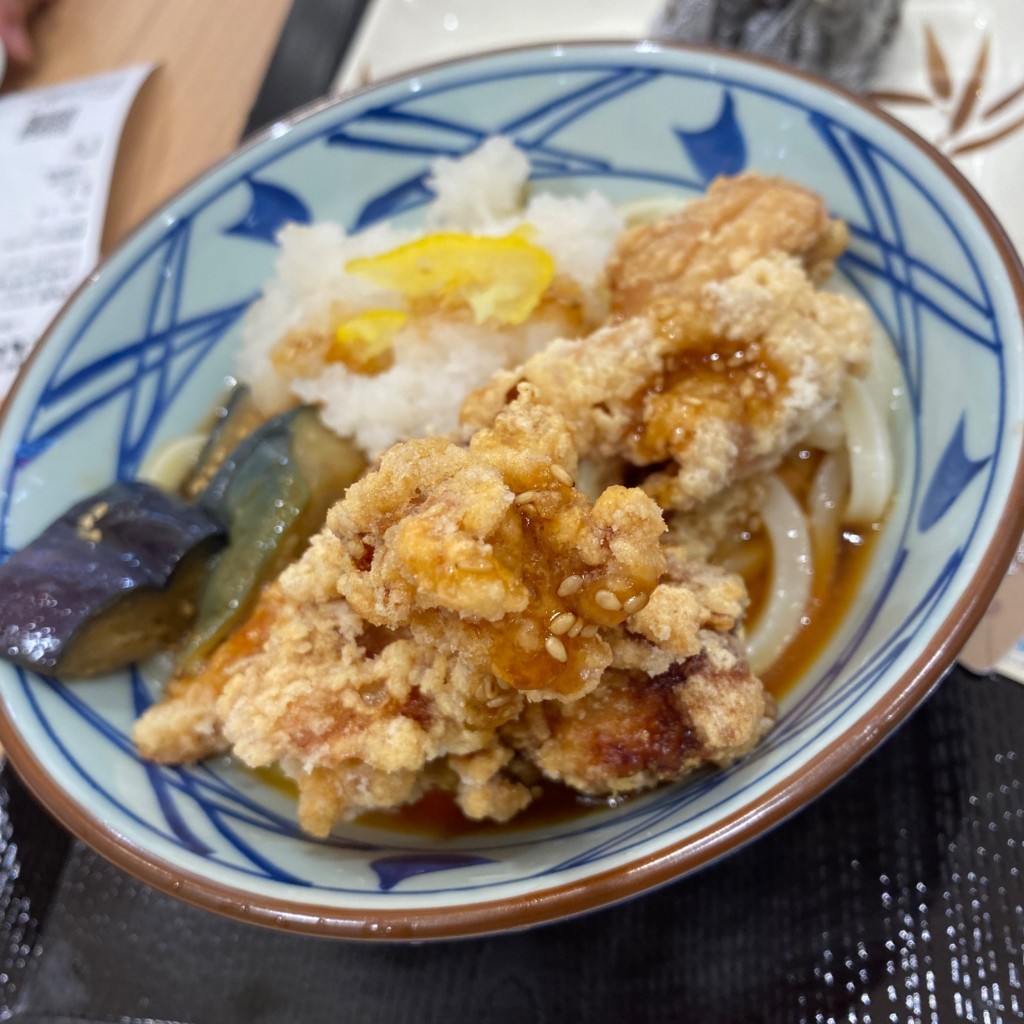 ユーザーが投稿した鶏唐鬼オロシブッカケの写真 - 実際訪問したユーザーが直接撮影して投稿した皆実町うどん丸亀製麺 ゆめタウン広島の写真