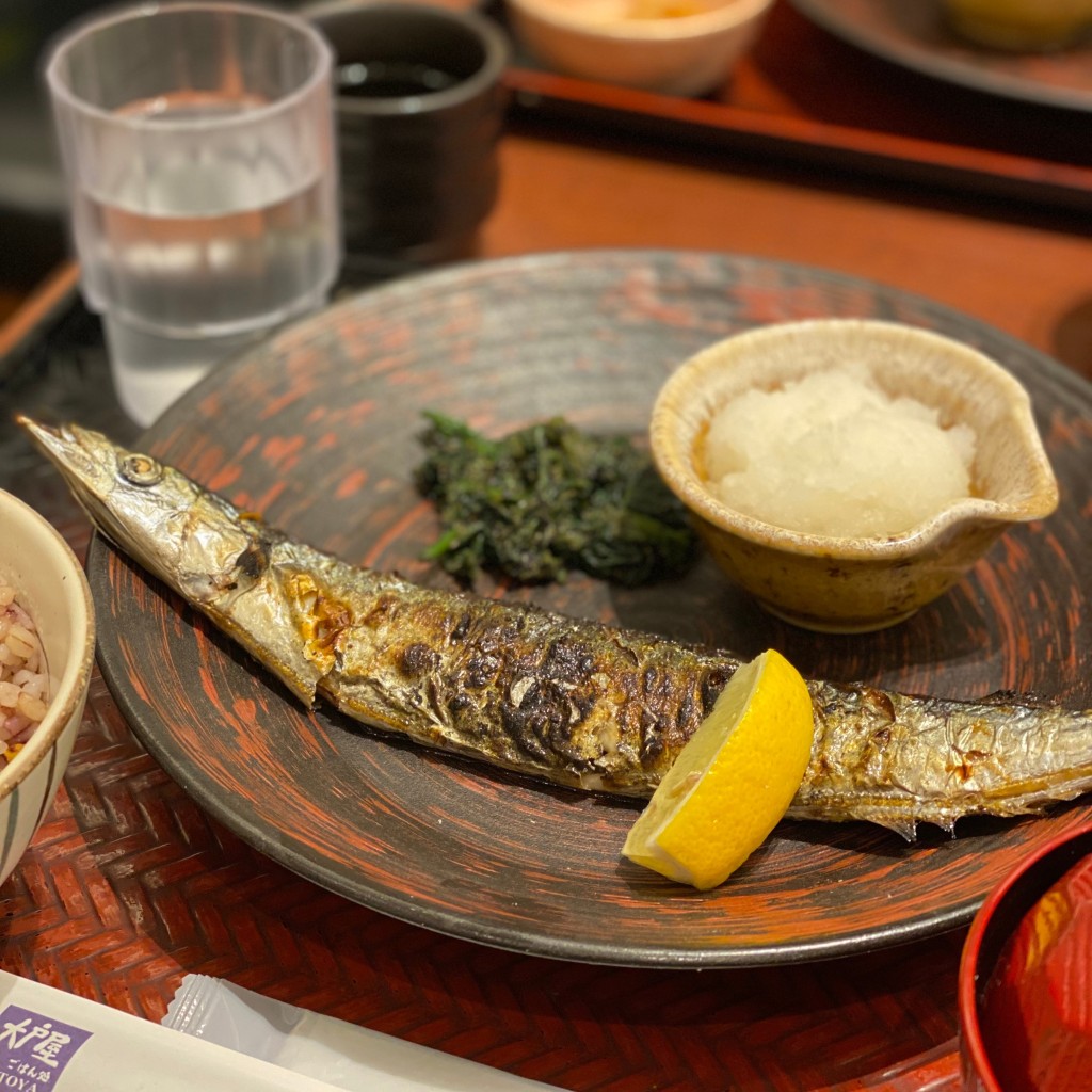 ユーザーが投稿した[定食]生さんまの炭火焼きの写真 - 実際訪問したユーザーが直接撮影して投稿した吉祥寺本町定食屋大戸屋 吉祥寺店の写真